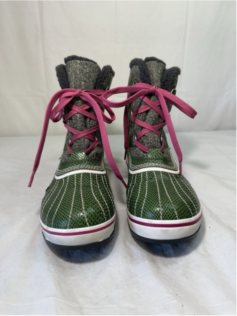 Sorel Tivoli Boots Size 9 All Weather Duck Boot Green Snake Print - Picture 6 of 15